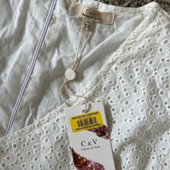 Chelsea & Violet Off White Cottage Mini Dress - Picture 5 of 7